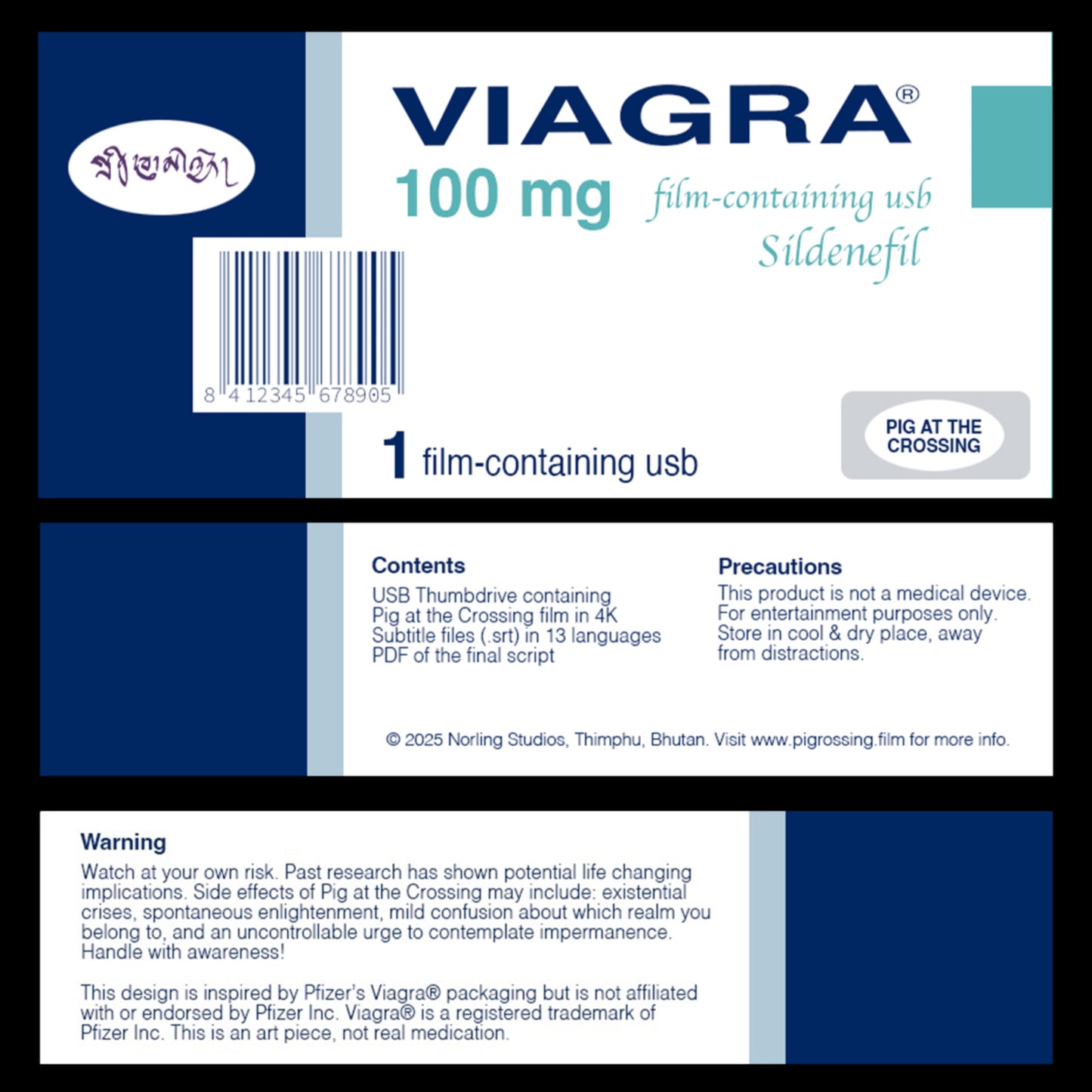 Viagra Packaging -  Pig at the Crossing 4K image 1