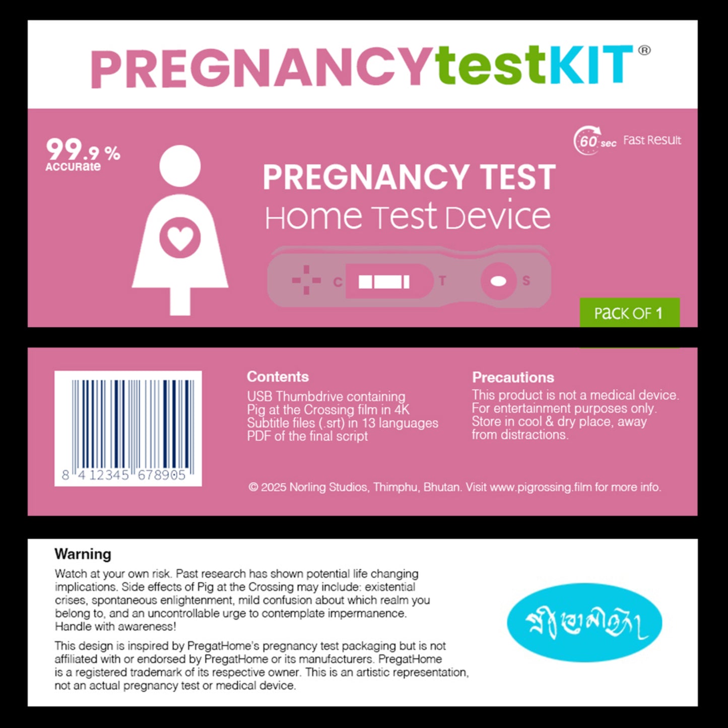 Pregnancy Test Packaging -  Pig at the Crossing 4K image 1